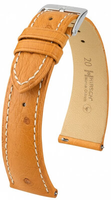 Кожена каишка Hirsch Massai Ostrich 04262174-2, кафяв, щраусова кожа, Quick Release