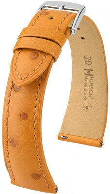 Кожена каишка Hirsch Massai Ostrich 04262175-2, кафяв, щраусова кожа, Quick Release