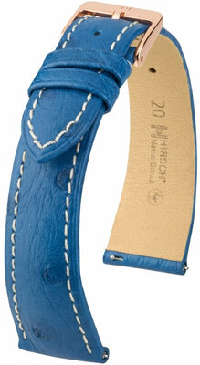 Кожена каишка Hirsch Massai Ostrich L 04262084-7, лилава, щраусова кожа, дължина L, Quick Release