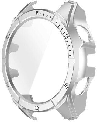 Защитно покритие (pro Garmin Fenix 8 AMOLED, 47mm), пластмасов, сребърен + стъкло