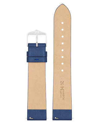 Кожена каишка Hirsch Cashmere M 03902180-2, синя, телешка кожа, дължина M, Quick Release