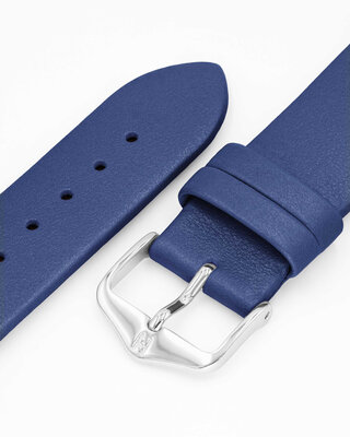 Кожена каишка Hirsch Cashmere M 03902180-2, синя, телешка кожа, дължина M, Quick Release