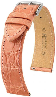 Кожена каишка Hirsch Genuine Croco L 01808022-2, оранжева, крокодилска кожа, дължина L, Quick Release