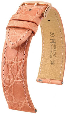 Кожена каишка Hirsch Genuine Croco L 01808022-7, оранжева, крокодилска кожа, дължина L, Quick Release