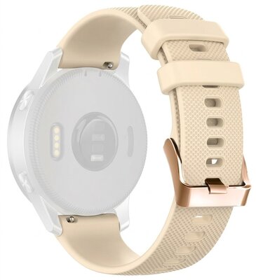 Силиконова каишка Ricardo 18mm (pro Garmin Venu 2S/3S, Vívoactive 4S, Forerunner 265S, Venu 4 (41mm) aj.), бежов, Quick Release