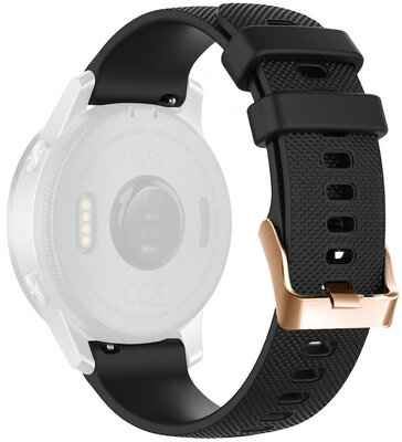 Силиконова каишка Ricardo 20mm (pro Garmin Venu, Venu Sq, Venu Sq 2, Venu 2 plus aj.), черен, Quick Release