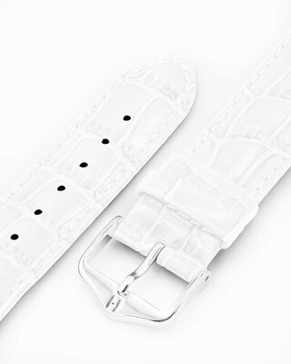 кожена каишка Hirsch Louisianalook L 03427000-2, бял, телешка кожа, дължина L, Quick Release
