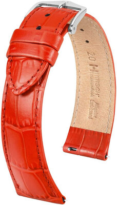 кожена каишка Hirsch Louisianalook L 03427020-2, червен, телешка кожа, дължина L, Quick Release