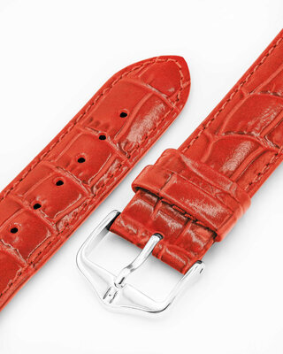 кожена каишка Hirsch Louisianalook L 03427020-2, червен, телешка кожа, дължина L, Quick Release
