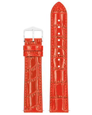 кожена каишка Hirsch Louisianalook L 03427020-2, червен, телешка кожа, дължина L, Quick Release