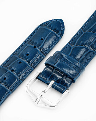 кожена каишка Hirsch Louisianalook L 03427080-2, син, телешка кожа, дължина L, Quick Release