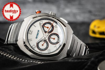 Robot Robotic One Silver 2501ST01 Automatic Chronograph (+ резервна каишка)