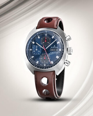 Edox Sportsman Automatic 01132-3BU-BUGN Fangio Limited Edition 115pcs (+ резервна каишка)