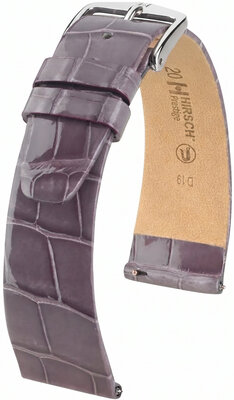 Кожена каишка Hirsch Prestige 02207112-2, лилаво, кожа от алигатор, Quick Release