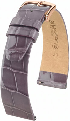 Кожена каишка Hirsch Prestige 02207112-7, лилаво, кожа от алигатор, Quick Release