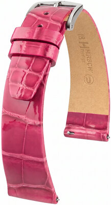 Кожена каишка Hirsch Prestige 02207124-2, розов, кожа от алигатор, Quick Release