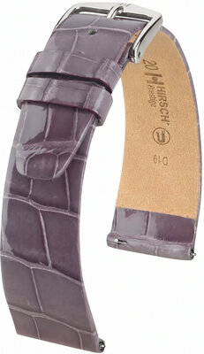 кожена каишка Hirsch Prestige L 02207012-2, лилава, алигаторска кожа, дължина L, Quick Release