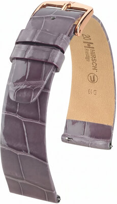 кожена каишка Hirsch Prestige L 02207012-7, лилава, алигаторска кожа, дължина L, Quick Release