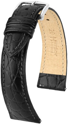 Кожена каишка Hirsch Aristocrat L 03829050-2, черна, телешка кожа, дължина L, Quick Release