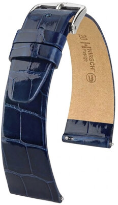 Кожена каишка Hirsch Prestige 02207180-2, синьо, кожа от алигатор, Quick Release