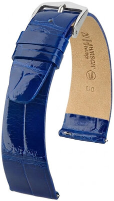 Кожена каишка Hirsch Prestige 02207182-2, синьо, кожа от алигатор, Quick Release