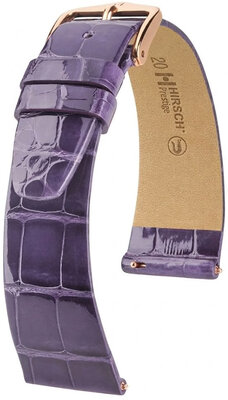 Кожена каишка Hirsch Prestige 02207184-7, лилаво, кожа от алигатор, Quick Release