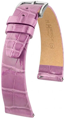 Кожена каишка Hirsch Prestige 02207187-2, лилаво, кожа от алигатор, Quick Release