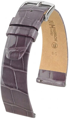 Кожена каишка Hirsch Prestige 02307112-2, лилаво, кожа от алигатор, Quick Release