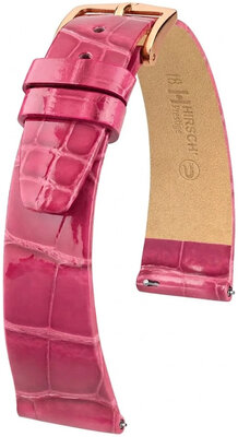 Кожена каишка Hirsch Prestige 02307124-7, розов, кожа от алигатор, Quick Release