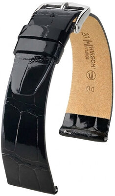 Кожена каишка Hirsch Prestige 02307150-2, черен, кожа от алигатор, Quick Release