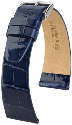 Кожена каишка Hirsch Prestige 02307180-2, синьо, кожа от алигатор, Quick Release