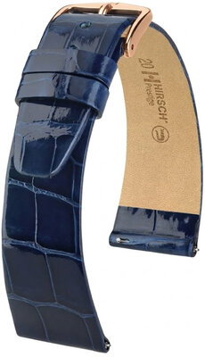 Кожена каишка Hirsch Prestige 02307180-7, синьо, кожа от алигатор, Quick Release