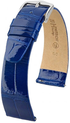 Кожена каишка Hirsch Prestige 02307182-2, синьо, кожа от алигатор, Quick Release