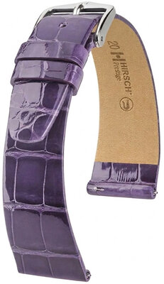 Кожена каишка Hirsch Prestige 02307184-2, лилаво, кожа от алигатор, Quick Release