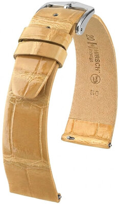 Кожена каишка Hirsch Prestige 02307190-2, бежов, кожа от алигатор, Quick Release