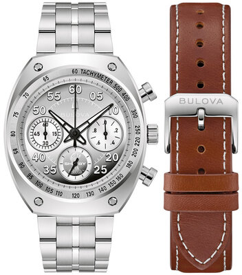 Bulova Archive Series "Shelby" Racer Chronograph Quartz 96K118 Limited Edition 9999pcs (+ резервна каишка)