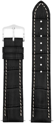 Кожена каишка Hirsch Duke L 01028051-2, черна, телешка кожа, дължина L, Quick Release