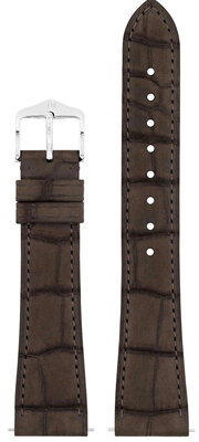 Кожена каишка Hirsch London Nubuk L 04277010-2, кафява, алигаторска кожа, дължина L, Quick Release
