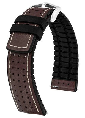 Кожена каишка Hirsch Tiger L 0915002010-2, кафява, телешка кожа, дължина L, Quick Release
