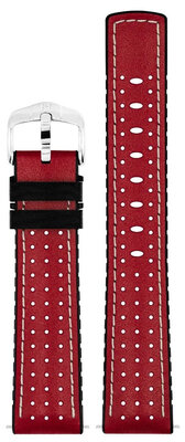 Кожена каишка Hirsch Tiger L 0915002020-2, червена, телешка кожа, дължина L, Quick Release