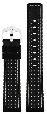 Кожена каишка Hirsch Tiger L 0915002050-2, черна, телешка кожа, дължина L, Quick Release