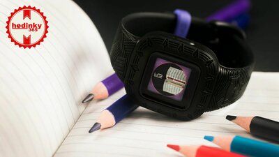 Пластмасова каишка Garmin (за Vívofit junior 3), черна, Marvel, Black Panther, 010-12666-40