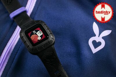 Пластмасова каишка Garmin (за Vívofit junior 3), черна, Marvel, Black Panther, 010-12666-40