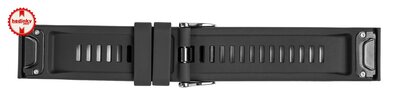 силиконова каишка Ricardo 26mm (за Garmin Fenix 8/7X/6X (51mm), Tactix и др.), черна, QuickFit